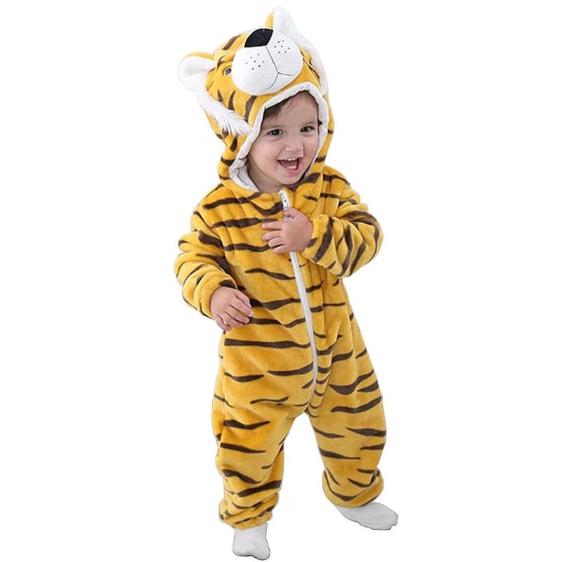 OLLULL Baby Tiger Costumes Unisex Toddler Outfit Halloween Dress Up Romper 18-24 Months - Image 1